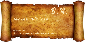 Berkes Mária névjegykártya